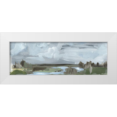 Long Abstract White Modern Wood Framed Art Print by Wieners, Valerie