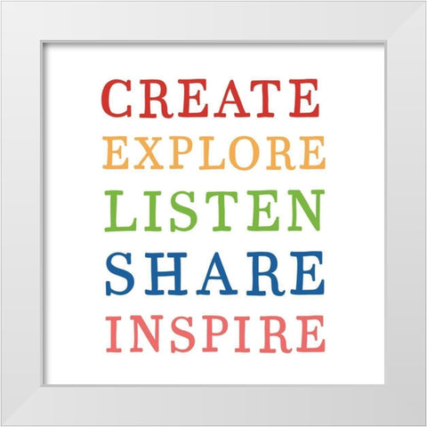 Create White Modern Wood Framed Art Print by Wieners, Valerie