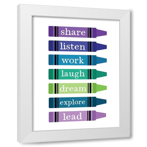 School Rules White Modern Wood Framed Art Print by Wieners, Valerie