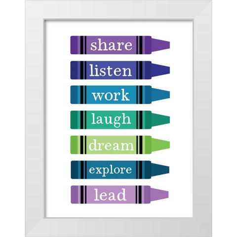 School Rules White Modern Wood Framed Art Print by Wieners, Valerie
