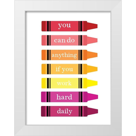 School Rules III White Modern Wood Framed Art Print by Wieners, Valerie