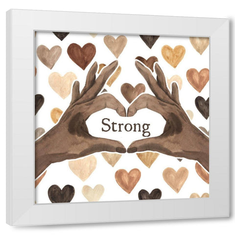 Strong Heart White Modern Wood Framed Art Print by Wieners, Valerie