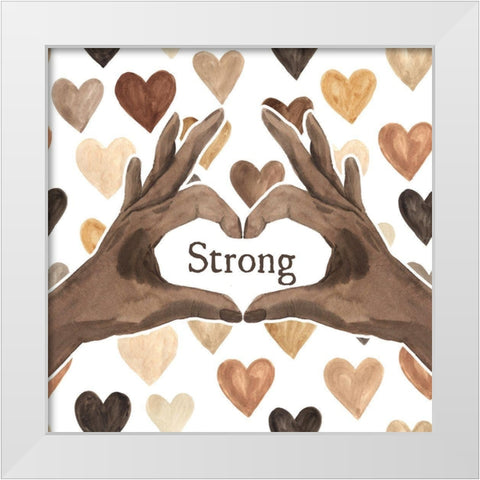 Strong Heart White Modern Wood Framed Art Print by Wieners, Valerie