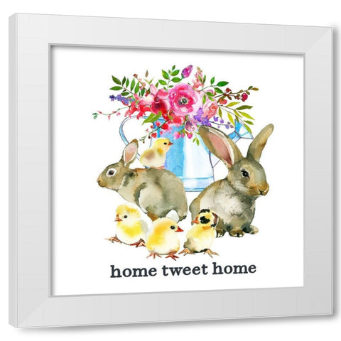 Home Tweet Home White Modern Wood Framed Art Print by Wieners, Valerie