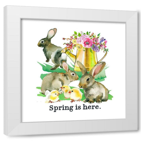 Spring is Here White Modern Wood Framed Art Print by Wieners, Valerie