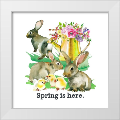 Spring is Here White Modern Wood Framed Art Print by Wieners, Valerie