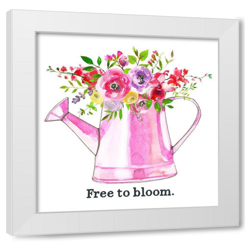 Free to Bloom White Modern Wood Framed Art Print by Wieners, Valerie