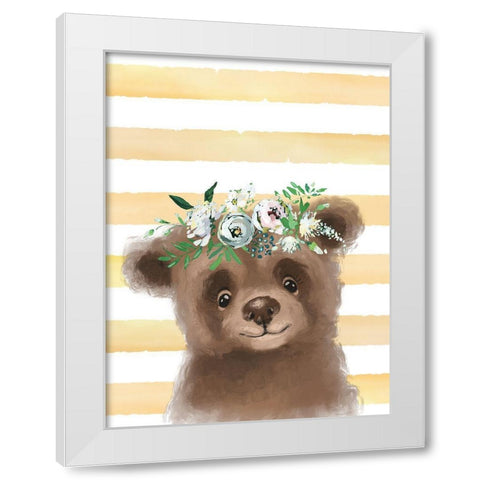 Baby Bear White Modern Wood Framed Art Print by Wieners, Valerie