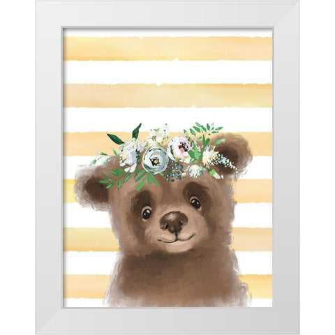 Baby Bear White Modern Wood Framed Art Print by Wieners, Valerie