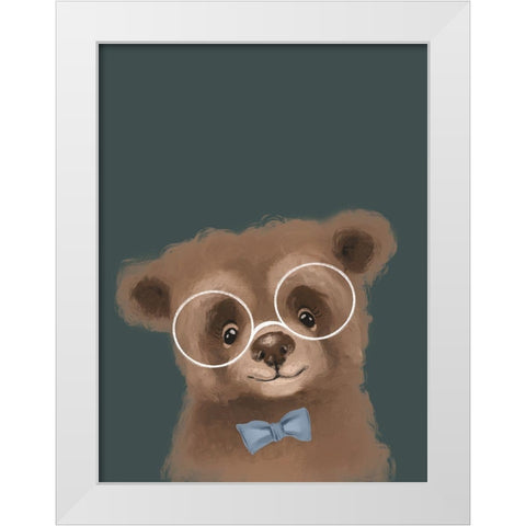 Baby Bear II White Modern Wood Framed Art Print by Wieners, Valerie