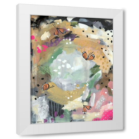 Butterfly Abstract II White Modern Wood Framed Art Print by Wieners, Valerie