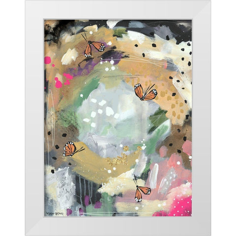 Butterfly Abstract II White Modern Wood Framed Art Print by Wieners, Valerie