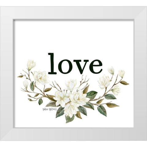 Love White Modern Wood Framed Art Print by Wieners, Valerie