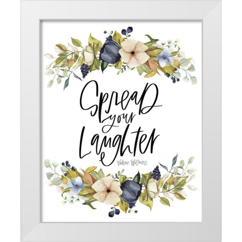 Spread Your Laughter White Modern Wood Framed Art Print by Wieners, Valerie