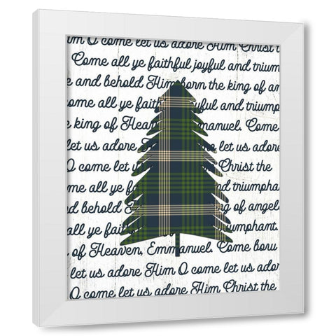 Faithful Christmas Tree White Modern Wood Framed Art Print by Wieners, Valerie