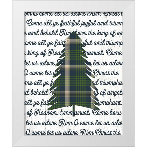 Faithful Christmas Tree White Modern Wood Framed Art Print by Wieners, Valerie