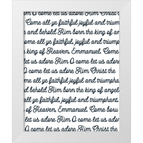 O Come White Modern Wood Framed Art Print by Wieners, Valerie