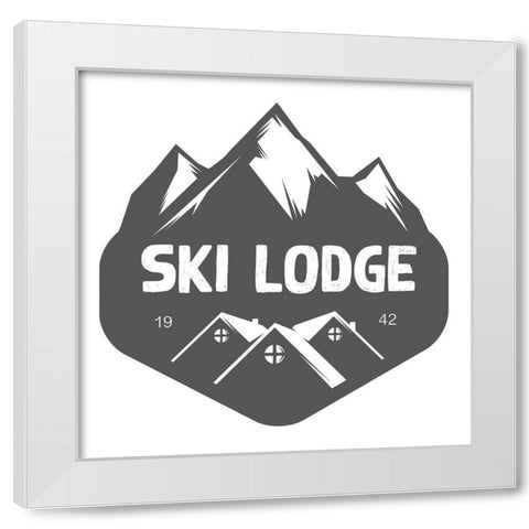 Ski Lodge White Modern Wood Framed Art Print by Wieners, Valerie