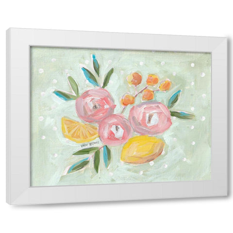 Citrus Floral I White Modern Wood Framed Art Print by Wieners, Valerie