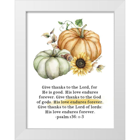 His Love Endures Forever White Modern Wood Framed Art Print by Wieners, Valerie