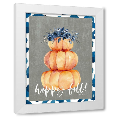 Happy Fall White Modern Wood Framed Art Print by Wieners, Valerie