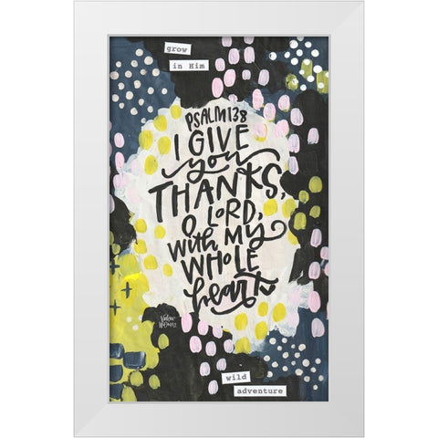 Give Thanks White Modern Wood Framed Art Print by Wieners, Valerie