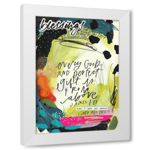 Blessings White Modern Wood Framed Art Print by Wieners, Valerie