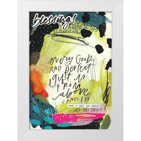 Blessings White Modern Wood Framed Art Print by Wieners, Valerie