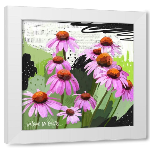 Cone Flowers White Modern Wood Framed Art Print by Wieners, Valerie