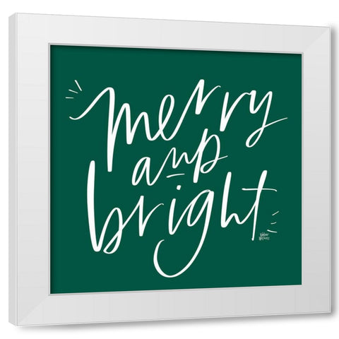 Merry and Bright White Modern Wood Framed Art Print by Wieners, Valerie