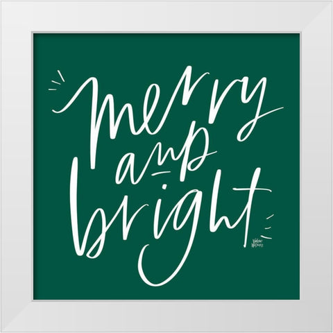 Merry and Bright White Modern Wood Framed Art Print by Wieners, Valerie