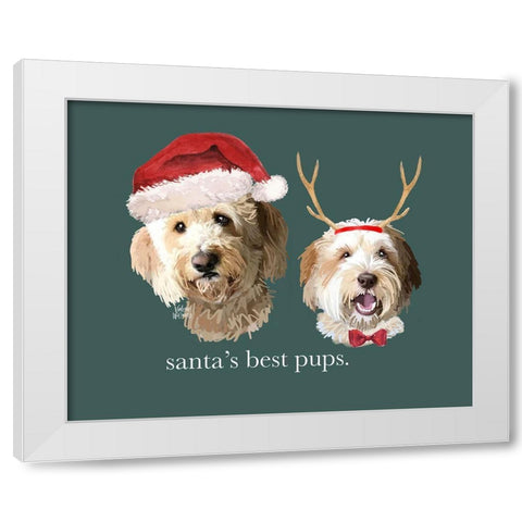 Best Pups White Modern Wood Framed Art Print by Wieners, Valerie