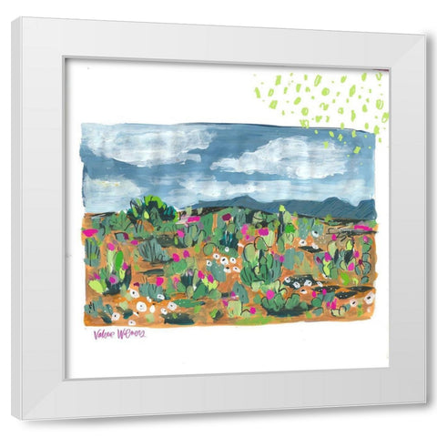 Cactus Landscape White Modern Wood Framed Art Print by Wieners, Valerie