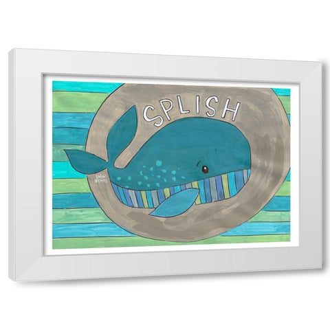 Splish White Modern Wood Framed Art Print by Wieners, Valerie