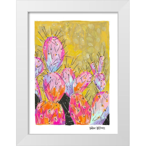 Mustard Cactus II White Modern Wood Framed Art Print by Wieners, Valerie