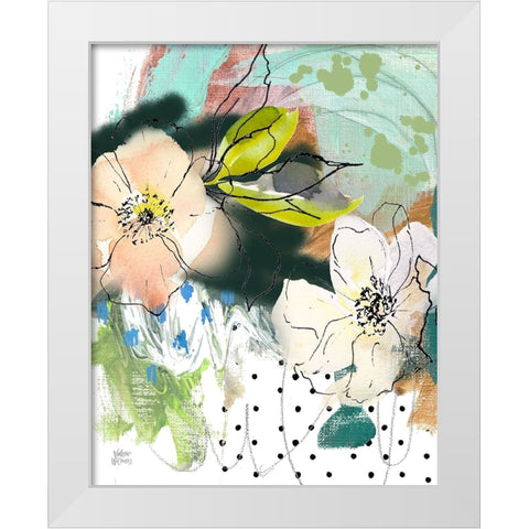 Abstract Floral White Modern Wood Framed Art Print by Wieners, Valerie