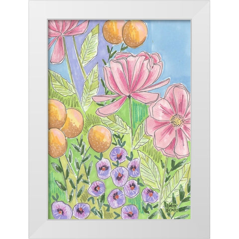 Peony Set II White Modern Wood Framed Art Print by Wieners, Valerie