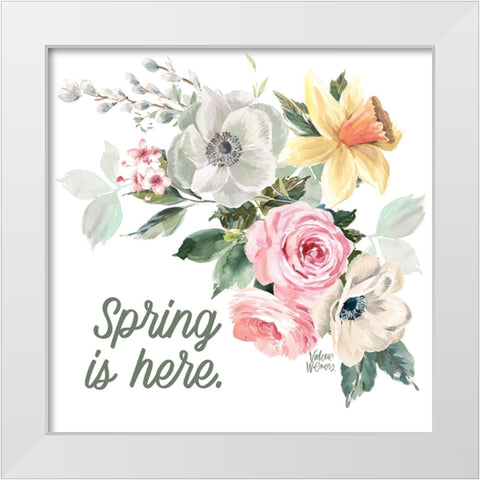 Spring is Here White Modern Wood Framed Art Print by Wieners, Valerie