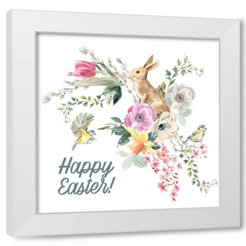 Happy Easter White Modern Wood Framed Art Print by Wieners, Valerie