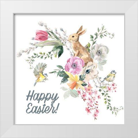 Happy Easter White Modern Wood Framed Art Print by Wieners, Valerie