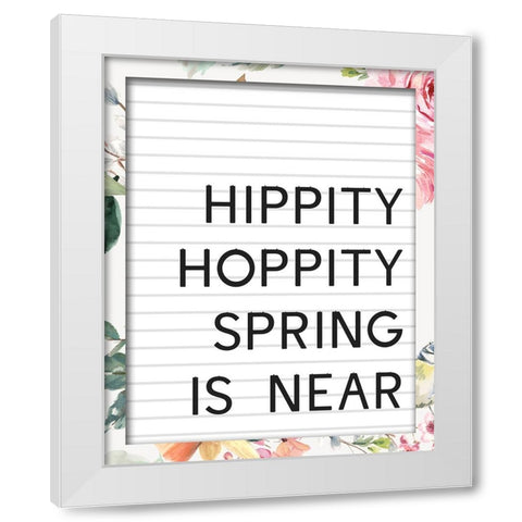 Hippity Hoppity White Modern Wood Framed Art Print by Wieners, Valerie