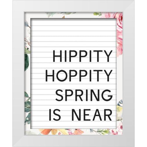 Hippity Hoppity White Modern Wood Framed Art Print by Wieners, Valerie