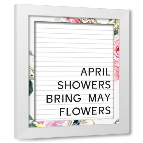 April Showers White Modern Wood Framed Art Print by Wieners, Valerie