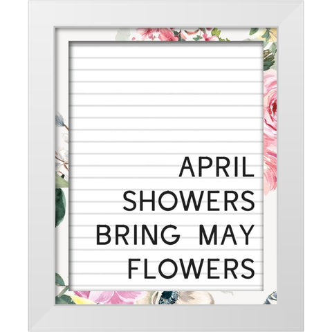April Showers White Modern Wood Framed Art Print by Wieners, Valerie
