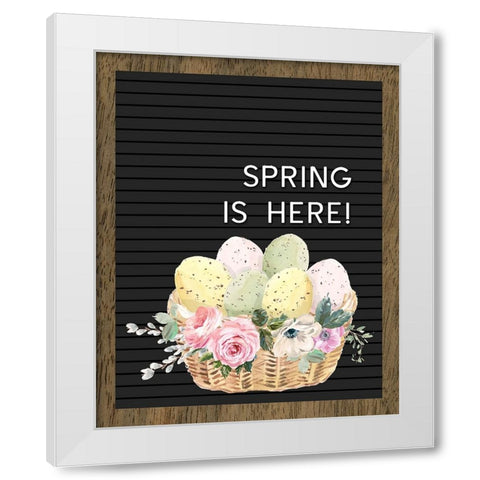 Spring is Here White Modern Wood Framed Art Print by Wieners, Valerie