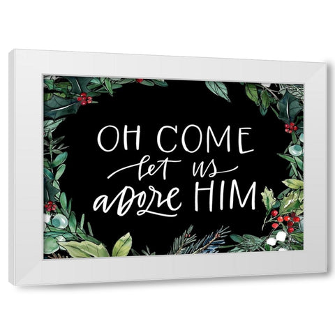 Adore Him White Modern Wood Framed Art Print by Wieners, Valerie