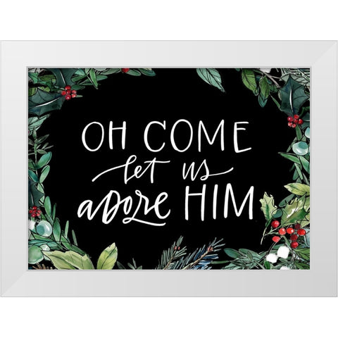 Adore Him White Modern Wood Framed Art Print by Wieners, Valerie
