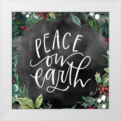 Peace on Earth White Modern Wood Framed Art Print by Wieners, Valerie