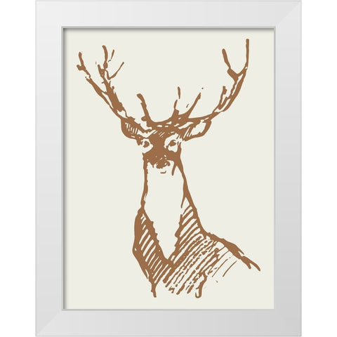 Natural Deer White Modern Wood Framed Art Print by Wieners, Valerie