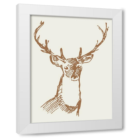 Natural Deer II White Modern Wood Framed Art Print by Wieners, Valerie